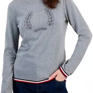Tommy Hilfiger Gray Sweatshirt with Embroidered Logo